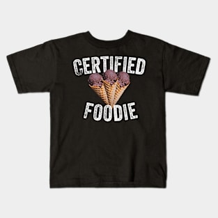 Certified Foodie - Ice Cream Cones Kids T-Shirt